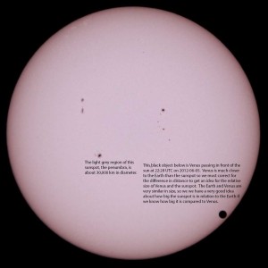 2012-06-05 Venus Transit With Sunspots (22:28 UTC)